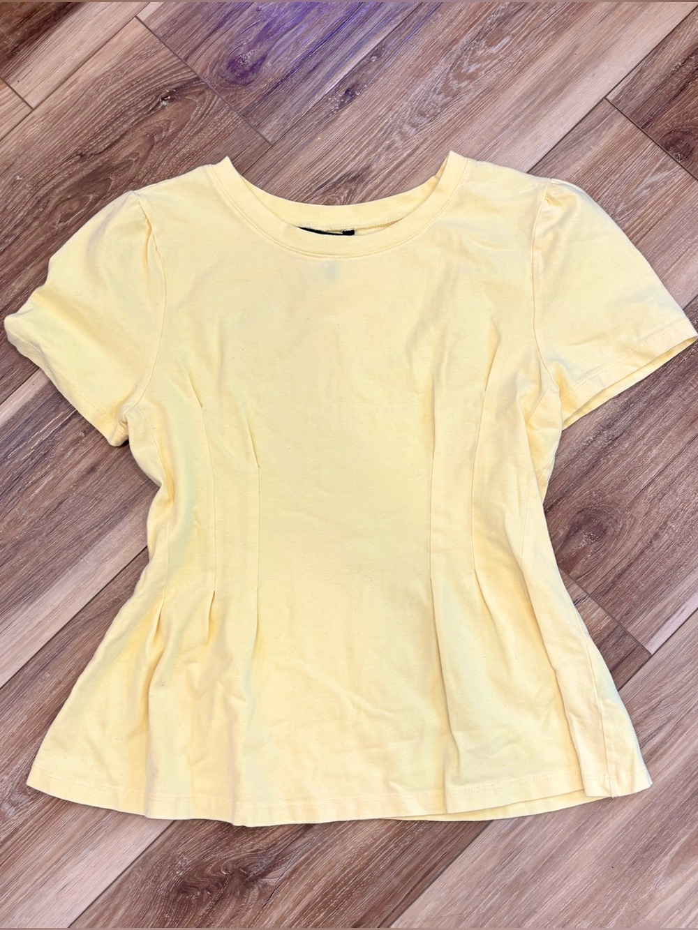 Yellow Cinched Waist Short Sleeve Top